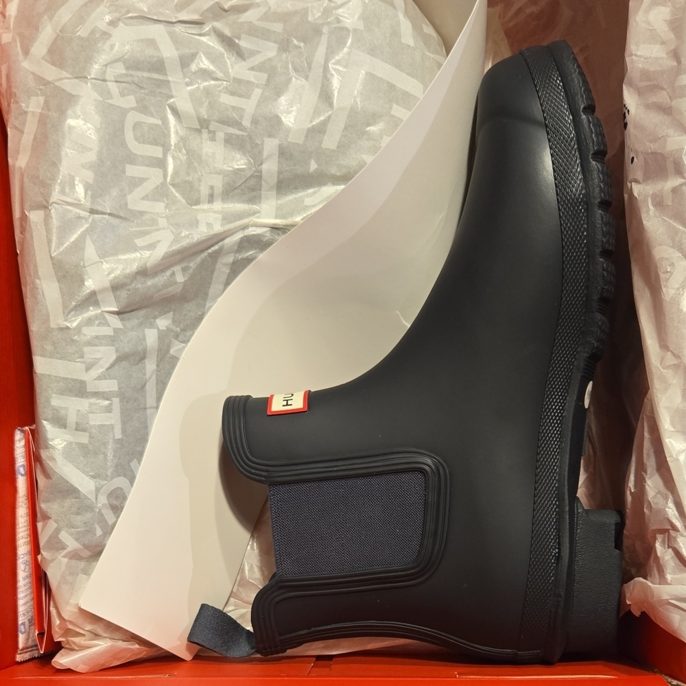 Hunter Dark Navy Blue Short Rain Boots